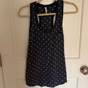 Joie Navy and Gold Polka Dot Tank Top